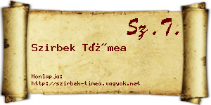 Szirbek Tímea névjegykártya