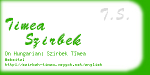 timea szirbek business card